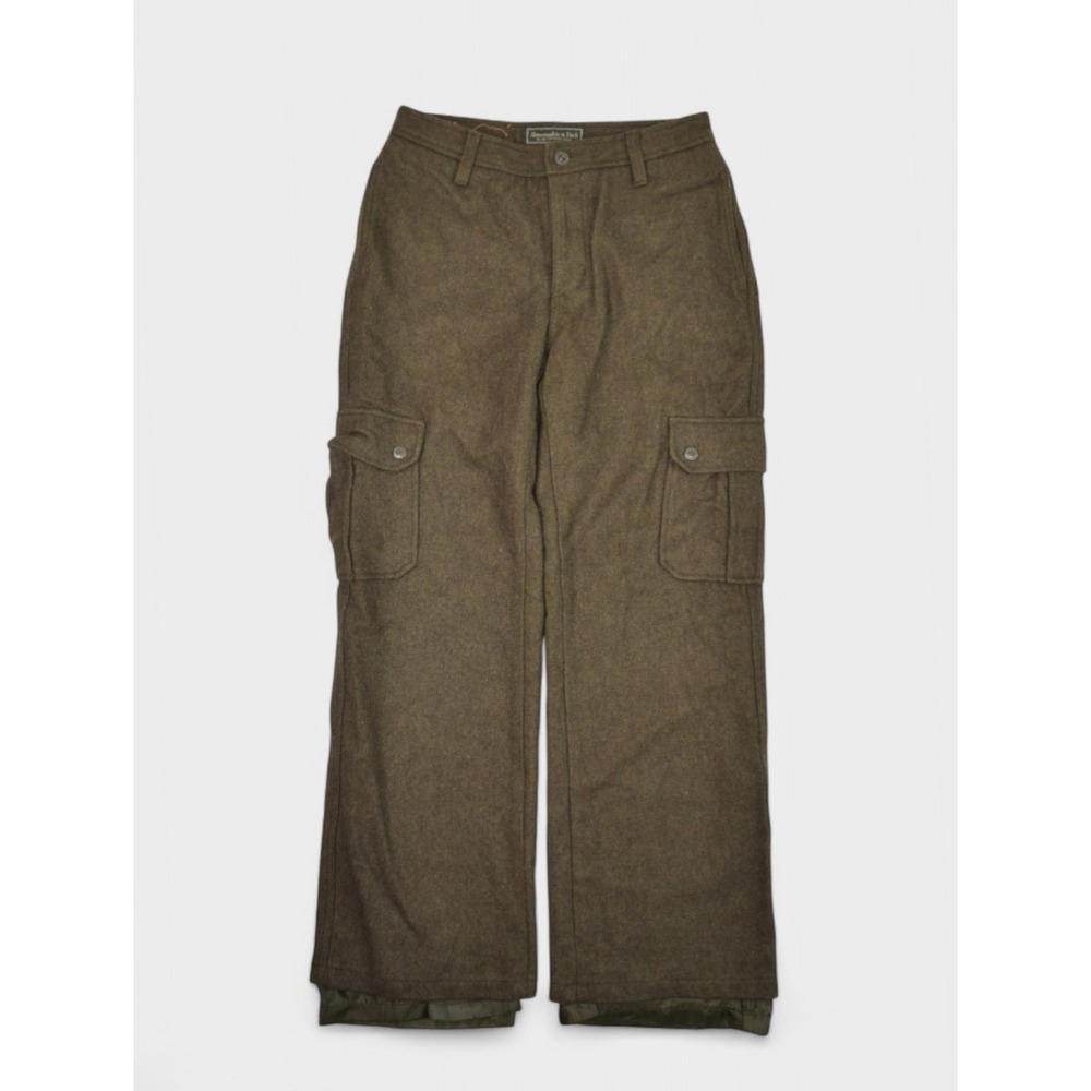 Abercrombie & Fitch Pants Womens 4 28x28 Green Wool Cargo Lined Military Utility